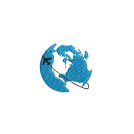 Tiny World Globe Machine Embroidery Design, globe embroidery design, world embroidery design, map machine embroidery design - sproutembroiderydesigns