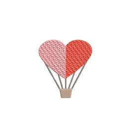 Heart Hot Air Balloon Machine Embroidery Design