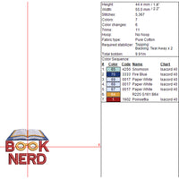 Book Nerd Embroidery Design, Book Club Quick Stitch
