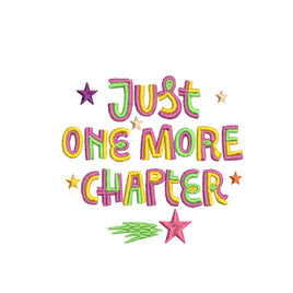 Just One More Chapter Book Embroidery Design, Book Club Pattern Quick Stitch