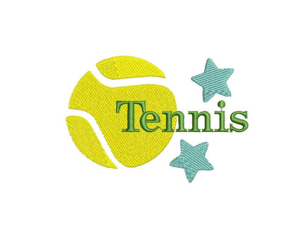 Star Tennis Embroidery Machine Design - Tennis ball embroidery - sport embroidery