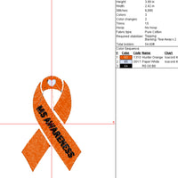 Multiple Sclerosis Machine Embroidery Design
