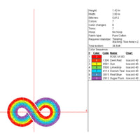 Autism Infinity Machine Embroidery Design - sproutembroiderydesigns