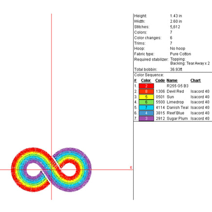 Autism Infinity Machine Embroidery Design - sproutembroiderydesigns