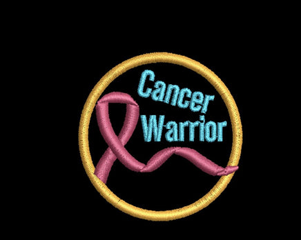 Cancer Warrior Ribbon Machine Embroidery Design, Cancer Embroidery Design - sproutembroiderydesigns