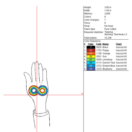 Autism Infinity Machine Embroidery Design - sproutembroiderydesigns