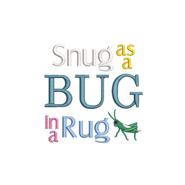 Snug as a Bug in a Rug Machine Embroidery Design, 2 sizes, Baby Blanket embroidery design, Swaddle embroidery design - sproutembroiderydesigns