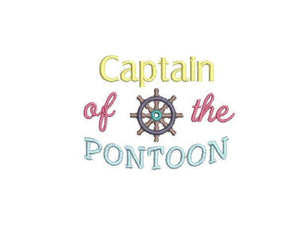 Captain of the Pontoon Hat Machine Embroidery Design, Hat embroidery design - sproutembroiderydesigns