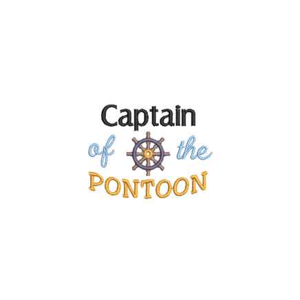 Captain of the Pontoon Hat Machine Embroidery Design, Hat embroidery design - sproutembroiderydesigns
