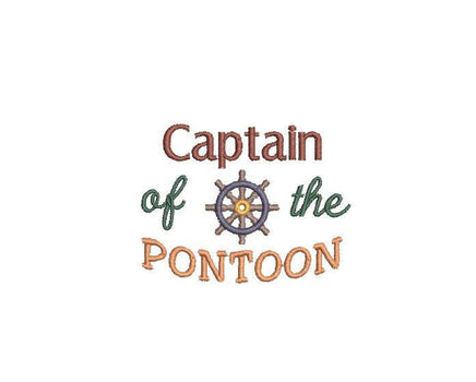 Captain of the Pontoon Hat Machine Embroidery Design, Hat embroidery design - sproutembroiderydesigns