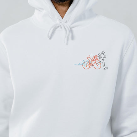 Triathlon Embroidery Design, Line triathlon machine embroidery design, 2 sizes - sproutembroiderydesigns