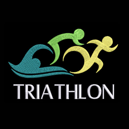 Triathlon Embroidery Design, triathlon machine embroidery design, 2 sizes - sproutembroiderydesigns