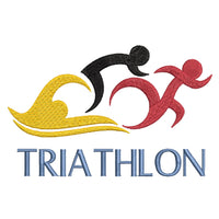 Triathlon Embroidery Design, triathlon machine embroidery design, 2 sizes - sproutembroiderydesigns