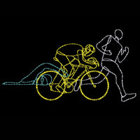 Triathlon Embroidery Design, Line triathlon machine embroidery design, 2 sizes - sproutembroiderydesigns