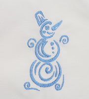 Swirling Snowman Christmas Machine Embroidery Design - sproutembroiderydesigns