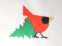 Cardinal and Christmas Tree Machine Embroidery Design - sproutembroiderydesigns