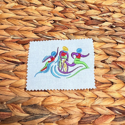 Triathlon Embroidery Design, triathlete machine embroidery design, 2 sizes - sproutembroiderydesigns