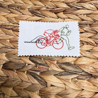 Triathlon Embroidery Design, Line triathlon machine embroidery design, 2 sizes - sproutembroiderydesigns