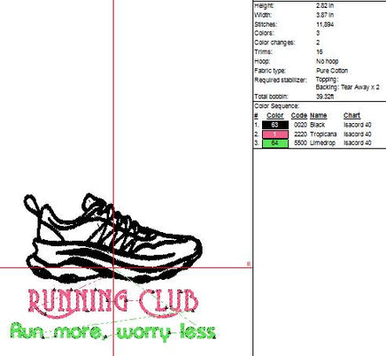 Running Club Run More Worry Less Machine Embroidery Design, marathon embroidery, 5K, 10K