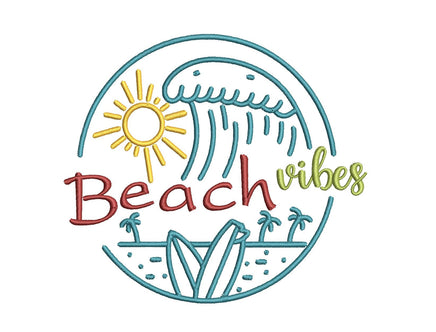 Beach Vibes Machine Embroidery Design