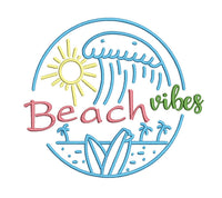 Beach Vibes Machine Embroidery Design