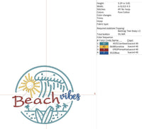 Beach Vibes Machine Embroidery Design
