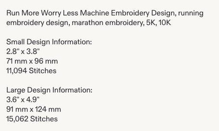 Running Club Run More Worry Less Machine Embroidery Design, marathon embroidery, 5K, 10K