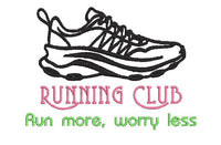 Running Club Run More Worry Less Machine Embroidery Design, marathon embroidery, 5K, 10K