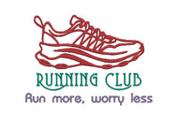 Running Club Run More Worry Less Machine Embroidery Design, marathon embroidery, 5K, 10K