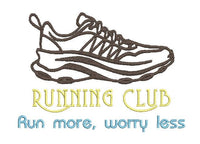 Running Club Run More Worry Less Machine Embroidery Design, marathon embroidery, 5K, 10K