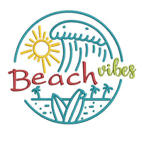 Beach Vibes Machine Embroidery Design