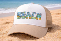 Beach Word Art Machine Embroidery Design