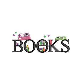 Books Machine Embroidery Design, Word Art Embroidery - sproutembroiderydesigns