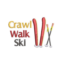 Crawl, Walk, Ski Machine Embroidery Design - sproutembroiderydesigns
