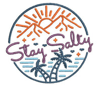 Stay Salty Machine Embroidery Design, Beach Embroidery Design