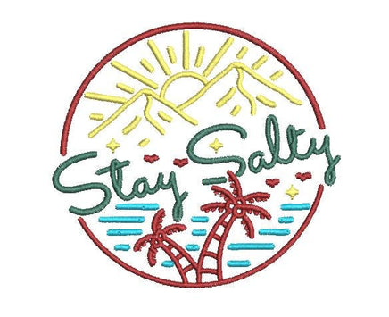 Stay Salty Machine Embroidery Design, Beach Embroidery Design