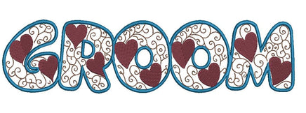 Bride and Groom Heart Machine Embroidery Designs, 4 Sizes, Word Bride bachelorette party