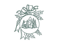 Christmas Church Ornament Machine Embroidery Design, Christmas ornament embroidery design, 2 sizes, quick stitch