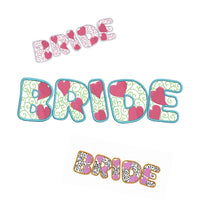 Bride and Groom Heart Machine Embroidery Designs, 4 Sizes, Word Bride bachelorette party