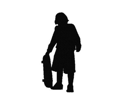 Skateboarder Machine Embroidery Design, Silhouette embroidery, skateboard embroidery, skater embroidery, teenage boy embroidery, skate board - sproutembroiderydesigns