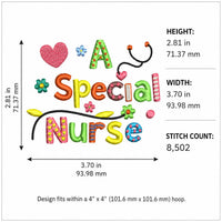 A Special Nurse Machine Embroidery Design, Nursing Embroidery Design - sproutembroiderydesigns