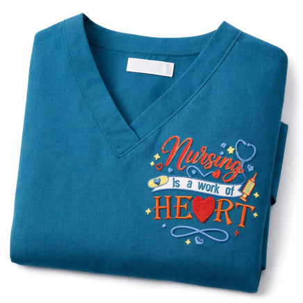 Nursing is a Work of Heart Machine Embroidery Design, Nurse Embroidery Design - sproutembroiderydesigns
