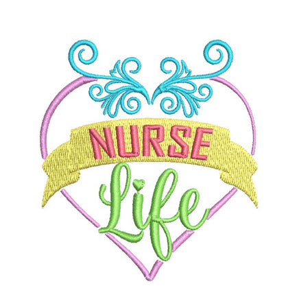 Nursing Life Machine Embroidery Design, Nurse Embroidery Design - sproutembroiderydesigns