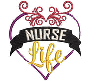 Nursing Life Machine Embroidery Design, Nurse Embroidery Design - sproutembroiderydesigns