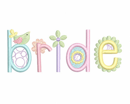 Spring Bride Machine Embroidery Design, Floral Bridal Embroidery Design - sproutembroiderydesigns