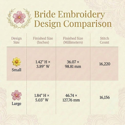 Spring Bride Machine Embroidery Design, Floral Bridal Embroidery Design - sproutembroiderydesigns