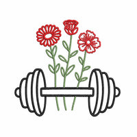 Weightlifting Machine Embroidery Design, Lift weights embroidery design, Woman weights - sproutembroiderydesigns