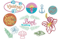 Beach Wedding Machine Embroidery Design, 11 Embroidery Designs - sproutembroiderydesigns
