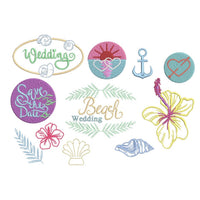 Beach Wedding Machine Embroidery Design, 11 Embroidery Designs - sproutembroiderydesigns