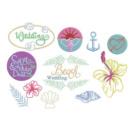 Beach Wedding Machine Embroidery Design, 11 Embroidery Designs - sproutembroiderydesigns